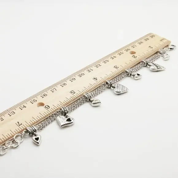 Designer BRIGHTON beaded Cubic Zirconia Heart Charms Bracelet - Picture 6 of 11